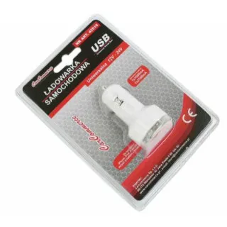 DUPLI USB PUNJAČ BELI 1A+2.1A 
