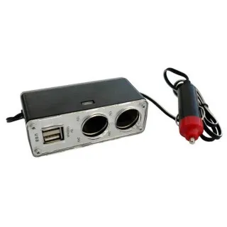 PUNJAČ ZA KOLA SA 2 USB ULAZA I 2 ULAZA ZA UPALJAČ 