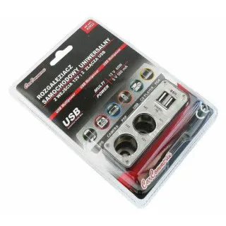 PUNJAČ ZA KOLA SA 2 USB ULAZA I 2 ULAZA ZA UPALJAČ 