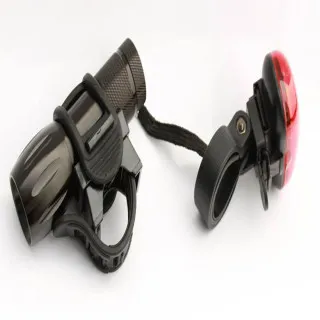 SET SVETALA ZA BICIKL - PREDNJA LAMPICA CRNA 9 LED + ZADNJA 3 LED 