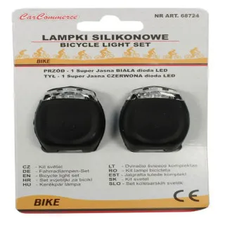 SET SILIKONSKIH SVETALA ZA BICIKL – PREDNJE I ZADNJE CRNO 