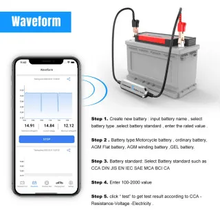AKUMULATOR TESTER ZA VOZILA I MOTORE BLUETOOTH 
