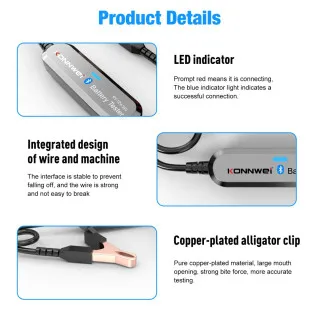 AKUMULATOR TESTER ZA VOZILA I MOTORE 6/12/24V BLUETOOTH 