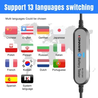 AKUMULATOR TESTER ZA VOZILA I MOTORE 6/12/24V BLUETOOTH 