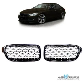 BMW 3 (F30) Sedan (F31) Touring 2011-2019 MASKA DIAMOND HROM CRNA SET 2 KOM 