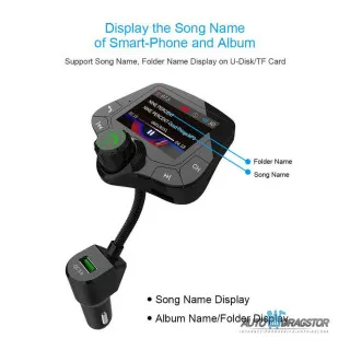 FM PREDAJNIK (TRANSMITER), 2 USB ULAZA,PUNJAČ ZA BRZO PUNJENJE, BLUETOOTH 5.0,MP3/WMA/WAV 