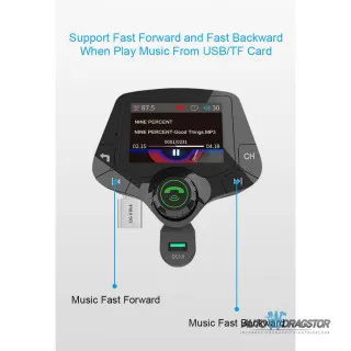 FM PREDAJNIK (TRANSMITER), 2 USB ULAZA,PUNJAČ ZA BRZO PUNJENJE, BLUETOOTH 5.0,MP3/WMA/WAV 