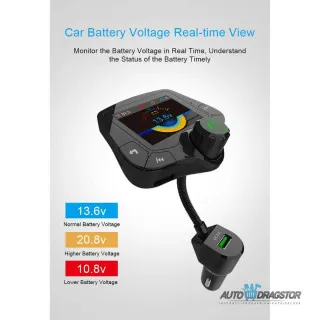 FM PREDAJNIK (TRANSMITER), 2 USB ULAZA,PUNJAČ ZA BRZO PUNJENJE, BLUETOOTH 5.0,MP3/WMA/WAV 