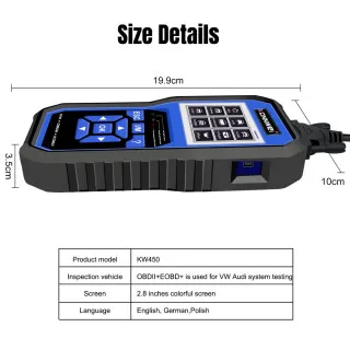 UREDJAJ ZA DIJAGNOSTIKU OBD2  ZA VAG VOZILA SA PUNOM DIJAGNOSTIKOM I OPCIJOM RESETOVANJA 