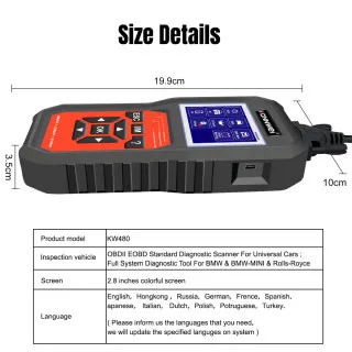 UREDJAJ ZA DIJAGNOSTIKU OBD2  ZA BMW VOZILA SA PUNOM DIJAGNOSTIKOM I OPCIJOM RESETOVANJA 