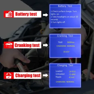 2u1 UNIVERZALNI OBD2 DIJAGNOSTIČKI SKENER I AKUMULATOR TESTER ZA AUTOMOBILE I MOTORE 