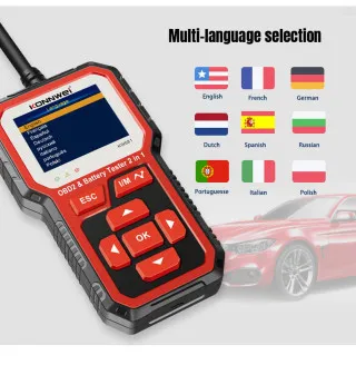 2u1 UNIVERZALNI OBD2 DIJAGNOSTIČKI SKENER I AKUMULATOR TESTER ZA AUTOMOBILE I MOTORE 
