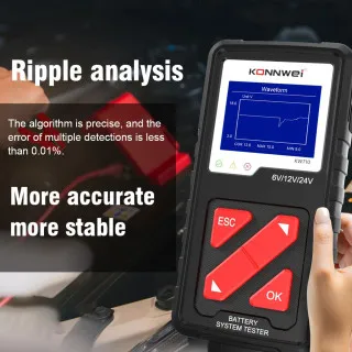 PROFESIONALNI AKUMULATOR TESTER ZA 6/12/24V ZA MOTORE/VOZILA/KAMIONE/MARINE/ATV 