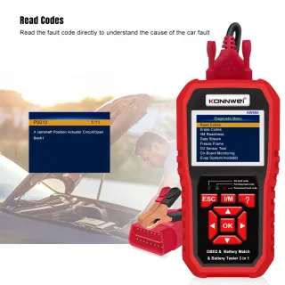 3u1 UNIVERZALNI OBD2 DIJAGNOSTIČKI SKENER I AKUMULATOR TESTER SA POVEZIVANJEM NA AKUMULATOR ZA AUTOMOBILE I MOTORE 