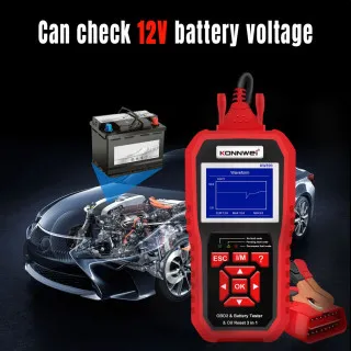 3u1 UNIVERZALNI OBD2 DIJAGNOSTIČKI SKENER I AKUMULATOR TESTER SA OPCIJOM RESETA LAMPICE ZA SERVIS ZA AUTOMOBILE I MOTORE 