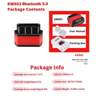 UREĐAJ ZA DIJAGNOSTIKU OBD2 WI FI CRVENI 