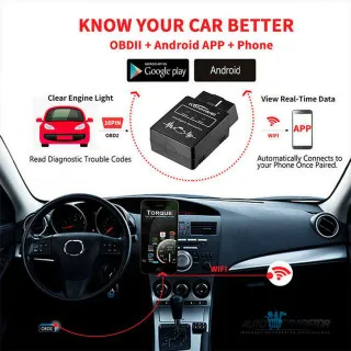 UREĐAJ ZA DIJAGNOSTIKU OBD2 WI FI CRVENI 