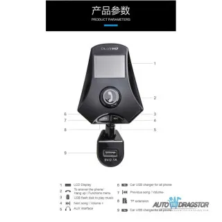 FM PREDAJNIK (TRANSMITER), 3 USB ULAZA, BLUETOOTH 5.0.MP3/WMA 