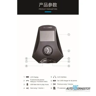 FM PREDAJNIK (TRANSMITER), 2 USB ULAZA, BLUETOOTH 5.0,MP3/WMA 