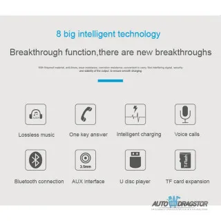 FM PREDAJNIK (TRANSMITER), 2 USB ULAZA, BLUETOOTH 5.0,MP3/WMA 