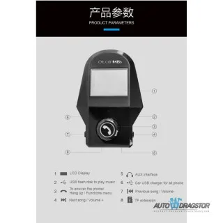 FM PREDAJNIK (TRANSMITER), 2 USB ULAZA, BLUETOOTH 5.0,MP3/WMA 