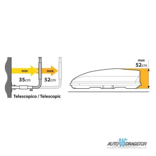 ZIDNI NOSAEI KROVNIH KOFERA TELESKOPSKI 2KOM 