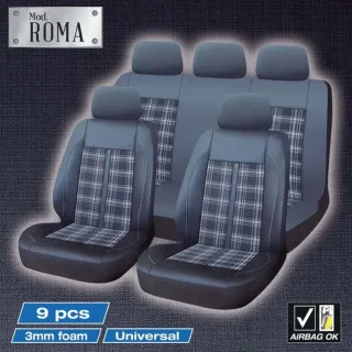 AUTOPRESVLAKE UNIVERZALNE ROMA  CRNO SIVE 9KOM 