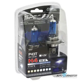 SIJALICA 12V H4 100W +T10 PLAVA SPECTRA 4KOM 