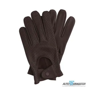 KOŽNE RUKAVICE ZA VOŽNJU TAMNO BRAON SA RUPICAMA veličina L 