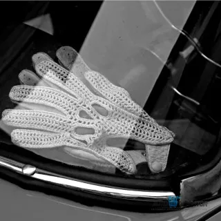 KOŽNE RUKAVICE ZA VOŽNJU CRNO BELE veličina XL 