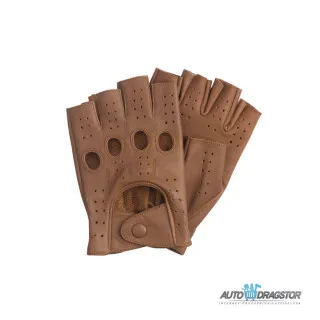 KOŽNE RUKAVICE ZA VOŽNJU SVETLO BRAON BEZ PRSTIJU veličina M 