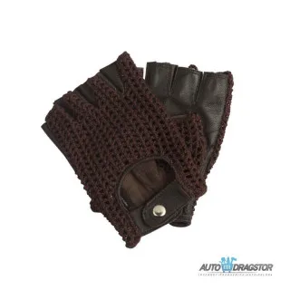 KOŽNE RUKAVICE ZA VOŽNJU TAMNO BRAON BEZ PRSTIJU veličina S 