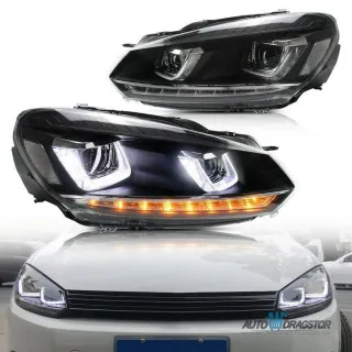 VW GOLF 6 2008-2012 FAROVI ZATAMLJENI SA MOTOROM ZA PODEŠAVANJE FAROVA -SET 2KOM 