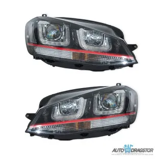 VW GOLF 7 2012-2017 FAROVI ZATAMLJENI SA CRVENOM LINIJOM-SET 2 KOM 