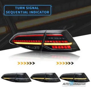 VW GOLF 7 2008-2012 ZATAMLJENE DINAMICKE ŠTOP LAMPE R-OPTIK SET-4KOM 