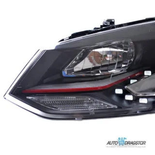 VW POLO (6R,6C) 2009-FAROVI LED SA CRVENOM LINIJOM I MOTOROM ZA PODEŠAVANJE 
