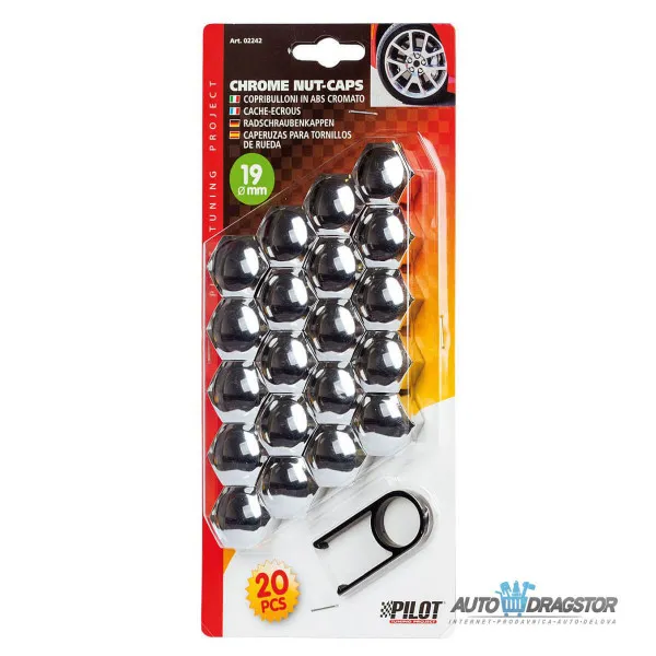 SET HROMIRANIH POKLOPACA ZA ŠRAFOVE TOČKA 20KOM 19MM 