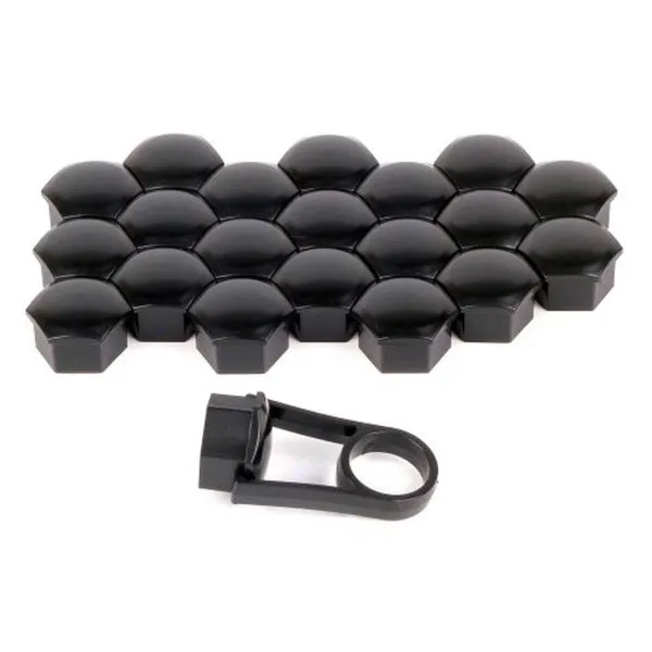 SET PLASTIČNIH POKLOPACA ZA ŠRAFOVE TOČKA 20KOM 17MM CRNI 