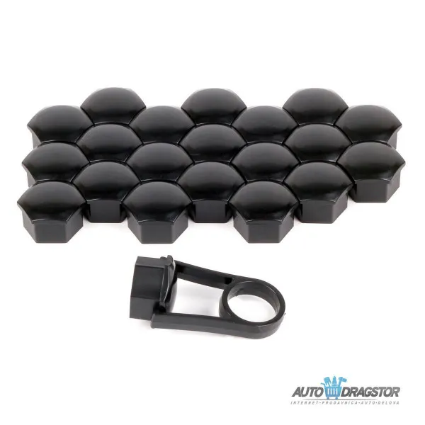 SET PLASTIČNIH POKLOPACA ZA ŠRAFOVE TOČKA 20KOM 19MM CRNI 