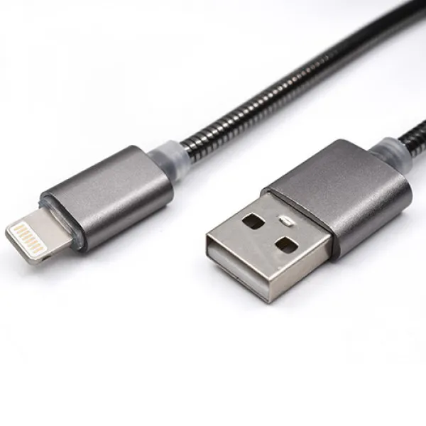 USB METALNI KABAL ZA IPHONE 1M IAB-K010 SIVI 