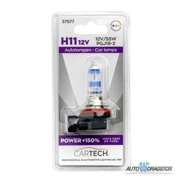 SIJALICA 12V H11 55W PGJ19-2 +150% VIŠE SVETLA 