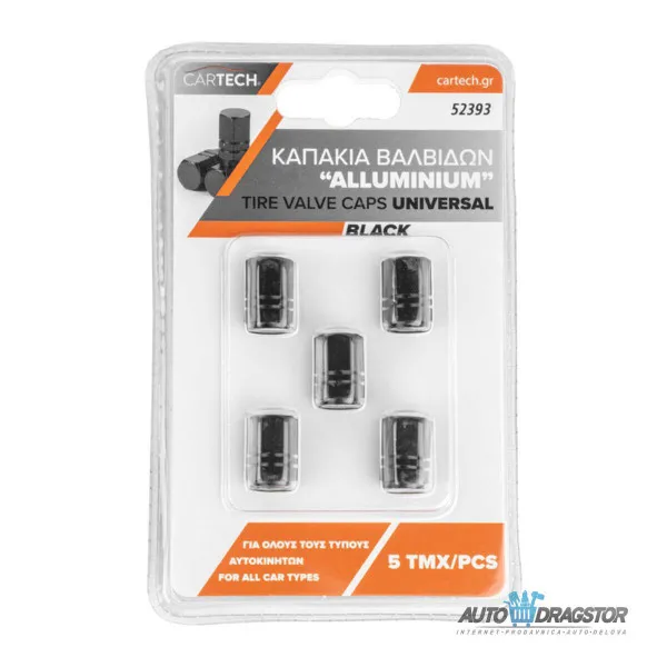 KAPICE VENTILA ALUMINIJUMSKE 4KOM CRNE 