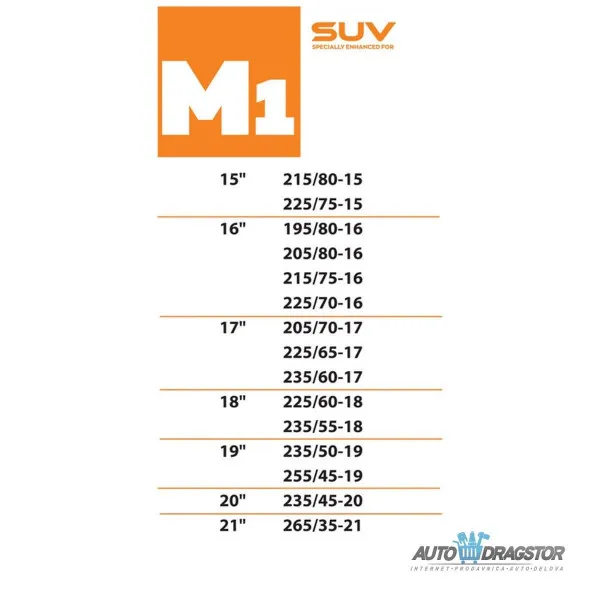 ČARAPA ZA SNEG PREMIUM KVALITET ZA SUV M1 