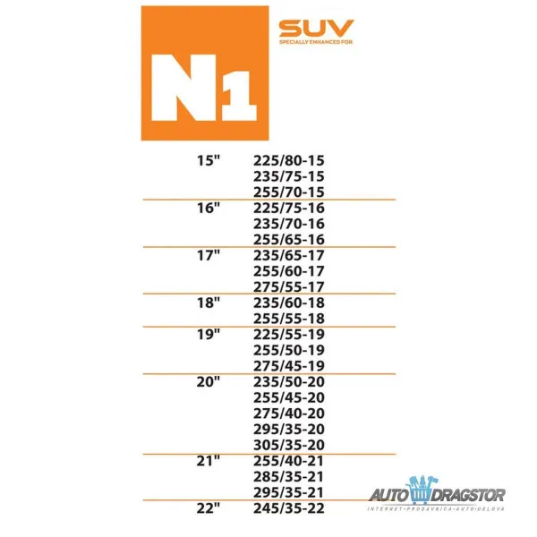 ČARAPA ZA SNEG PREMIUM KVALITET ZA SUV N1 
