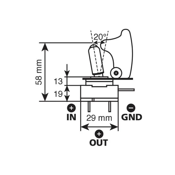 PREKIDAČ ON/OFF TOP GUN ZELENI LED 