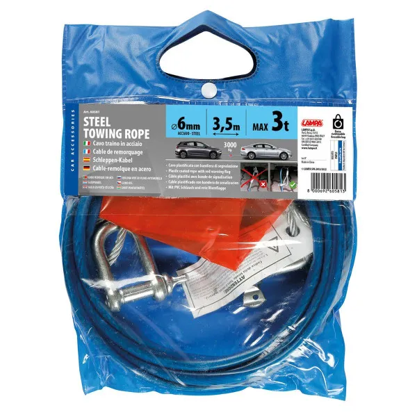 SAJLA ZA VUČU PLASTIFICIRANA 3.5m/6mm/3000kg 