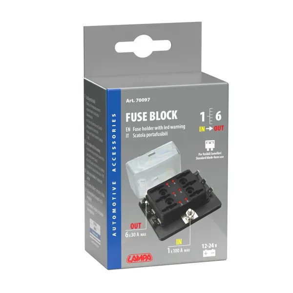 KUĆIŠTE ZA OSIGURAČE SA 6 LED INDIKATORA/I ULAZ/6 IZLAZA 