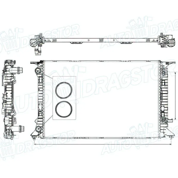Hladnjak AUDI A4 (B8/8K), 07-16; A5 (B8/8T/F), 07-16; A6 (C7/4G), 10-18; Q3 (8U), 11-; Q5 (8R), 09-16; 
