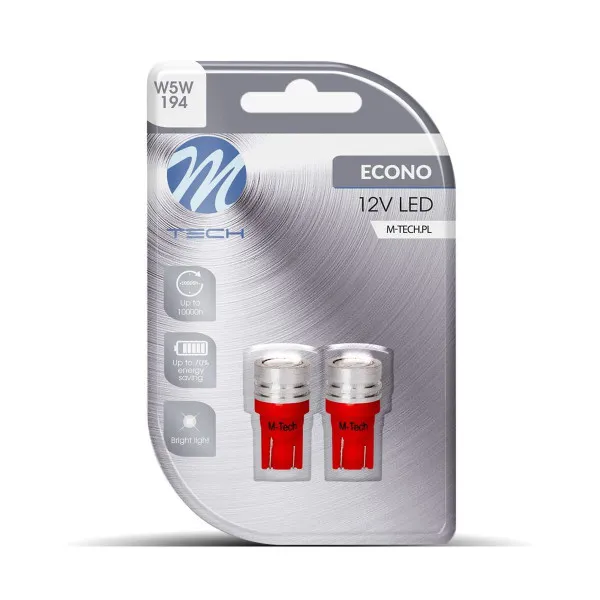 SIJALICA 12V W5W W2.1x9.5D 1xHP LED 2KOM SA CRVENIM KUĆIŠTEM 