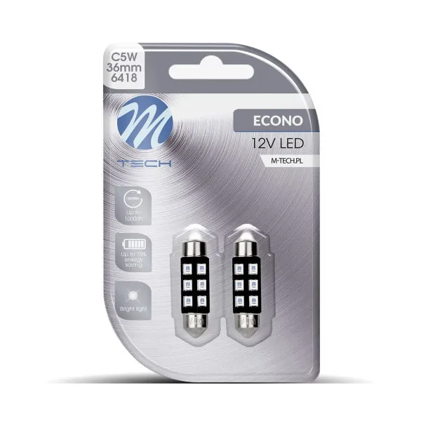 SIJALICA 12V SULFIDNA C5W 6xSMD3528 LED 2KOM 36mm PLAVA 